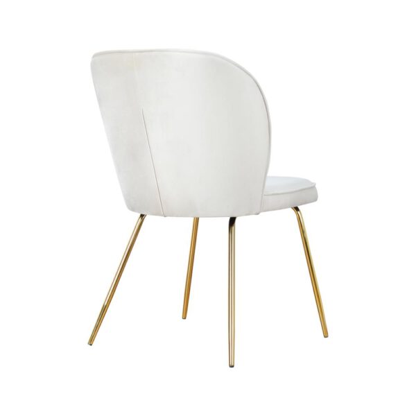 Krzesło beżowe tapicerowane do salonu na złotych nogach Neve ideal Gold