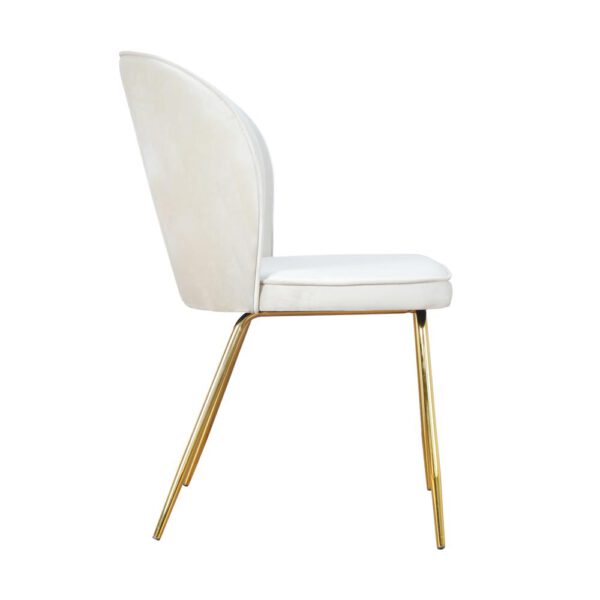 Beige velor chair for the living room on gold legs Neve ideal Gold