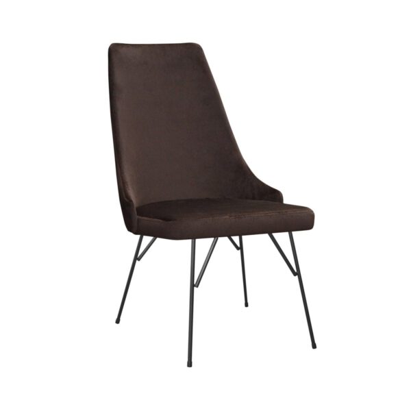 Brown modern dining chair on black legs Cotto Smooth Spider