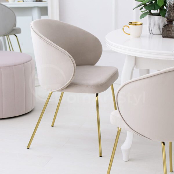 Velvet chair on gold legs Altura Ideal Gold