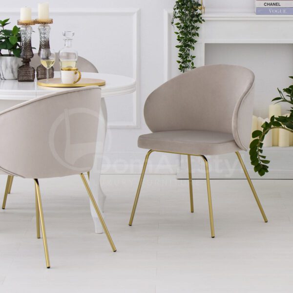 Modern velor chair on gold legs Altura Ideal Gold