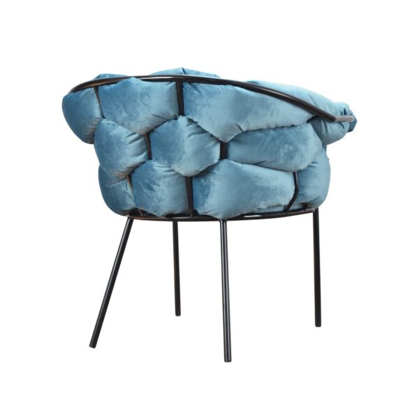 Cherry Black modern blue velor armchair for the living room