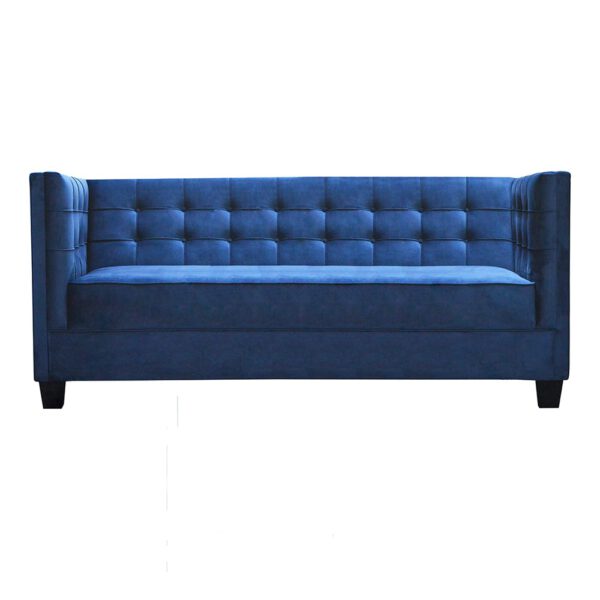 Modern navy blue velor sofa for Rosso waiting room without automatic machine