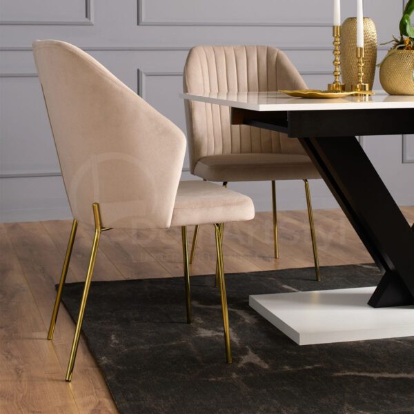 Modern Palermo Original Gold upholstered dining chair