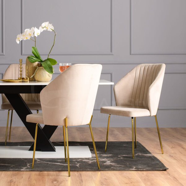 Palermo Original Gold modern upholstered chairs with golden legs