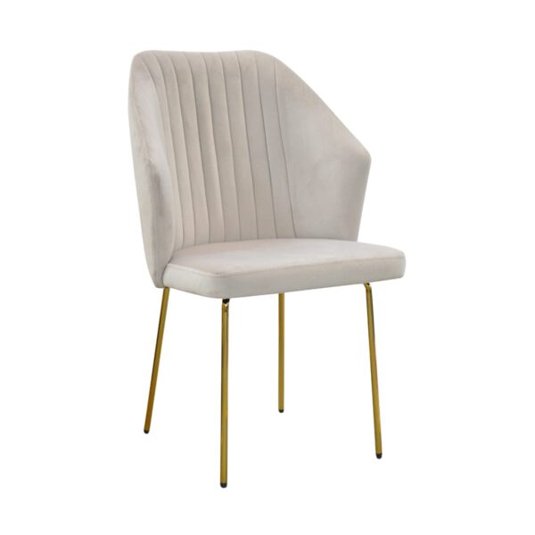 Palermo Original Gold beige upholstered dining chair with gold legs