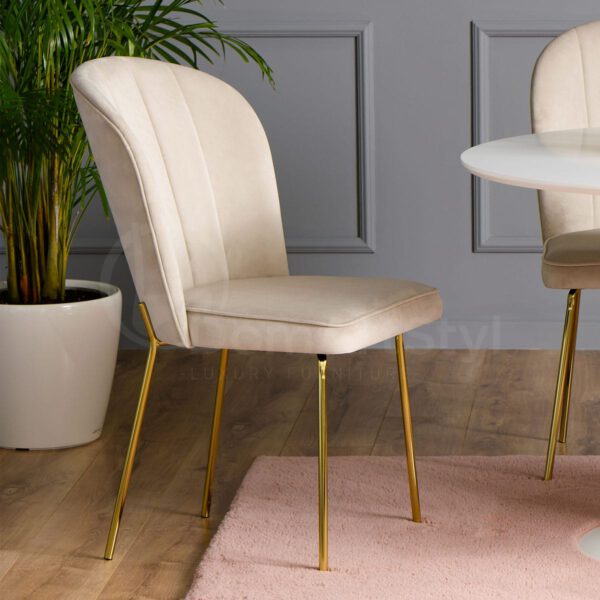 Nowoczesne krzesło tapicerowane do jadalni Matylda Original Gold