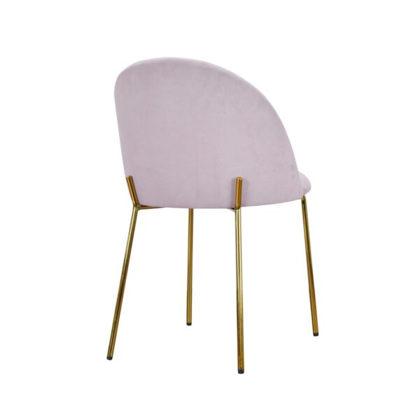 Jasnoróżowe krzesło do jadalni na złotych nogach Ariana Original Gold