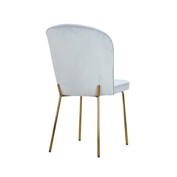 Krzesło szare tapicerowane welurowe do salonu na złotych nogach Matylda Original Gold