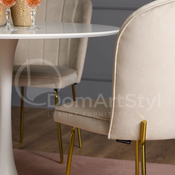 Krzesło do jadalni na złotych metalowych nogach Matylda Original Gold