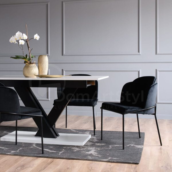 Polly New Black velvet dining chairs