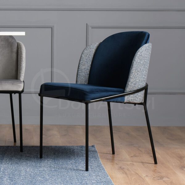 Polly New Black navy blue velor dining chair