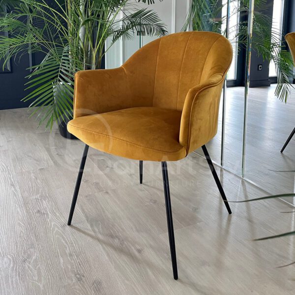 Orange modern upholstered armchair Potter Ideal Black