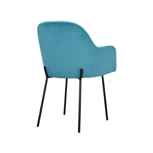 Modern blue velvet armchair for the Ilario Original Black living room