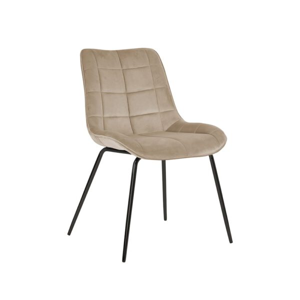 krzesło nowoczesne tapicerowane z czarnymi nogami volta ideal black