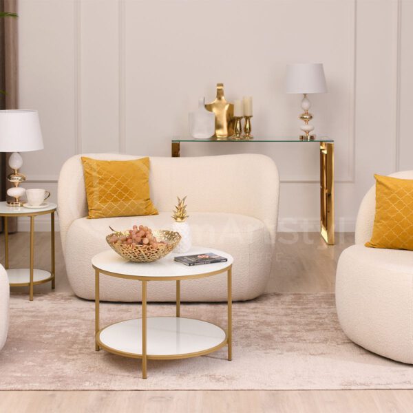 Biała sofa w stylu glamour Nico II