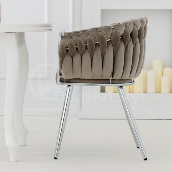 Larissa Silver gray upholstered armchair for living room