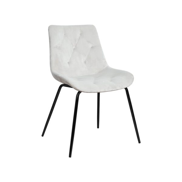 Białe krzesło tapicerowane do jadalni na czarnych nogach Devi ideal Black