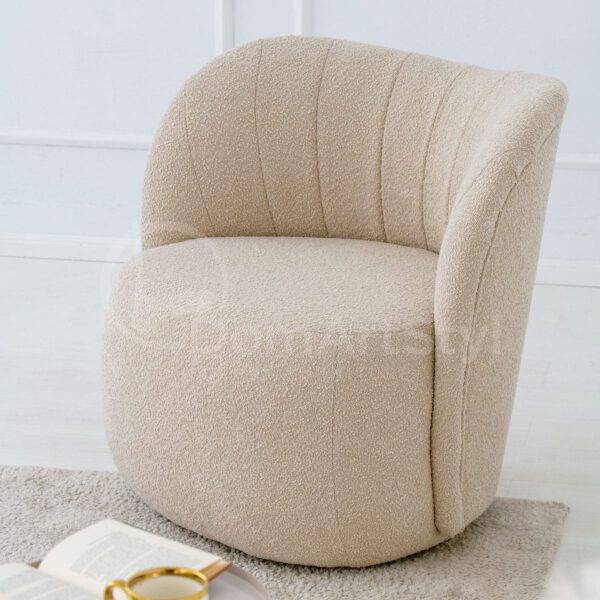 Nicole beige upholstered armchair
