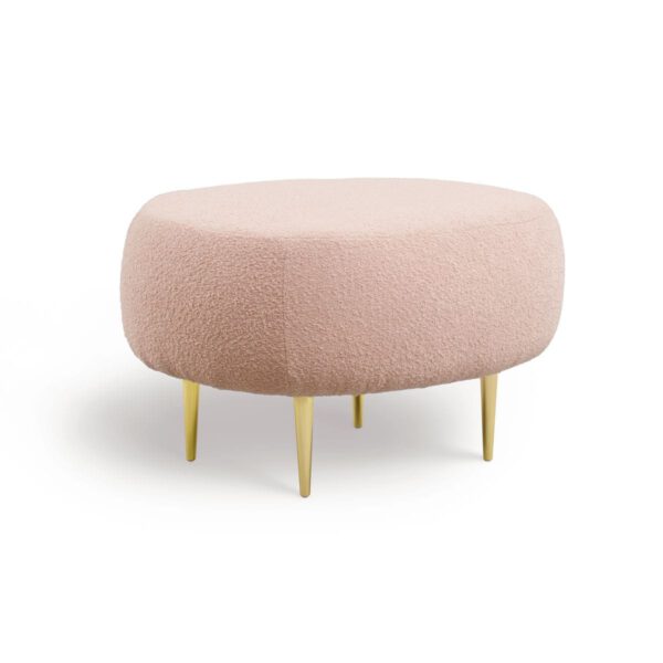 Pink pouffe for the hall with gold legs Aldo