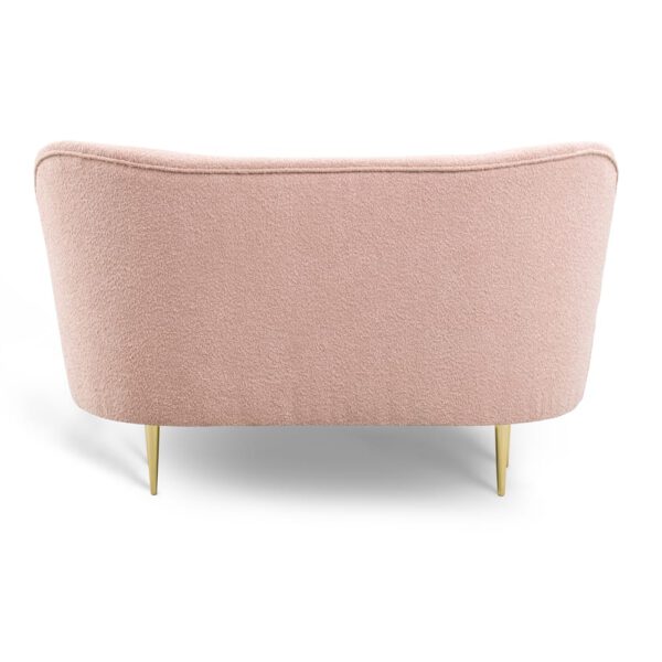 Sofa różowa nowoczesna na złotych nogach do poczekalni Aldo II