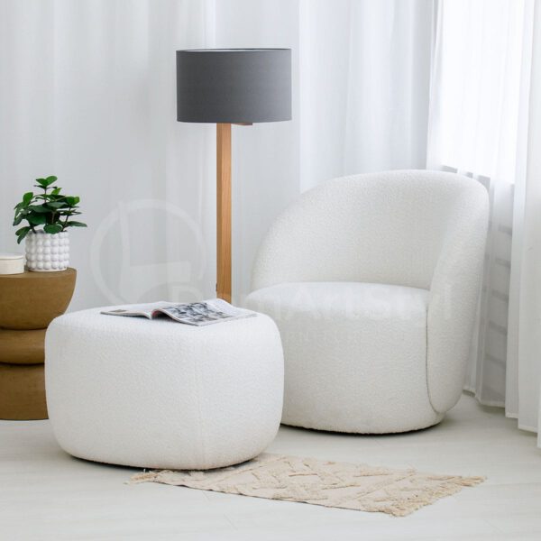 Comfortable modern white Venom living room armchair