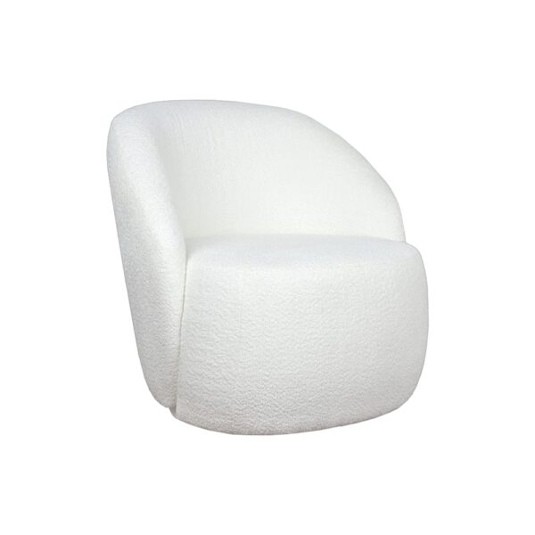 Modern white upholstered armchair for the Venom living room
