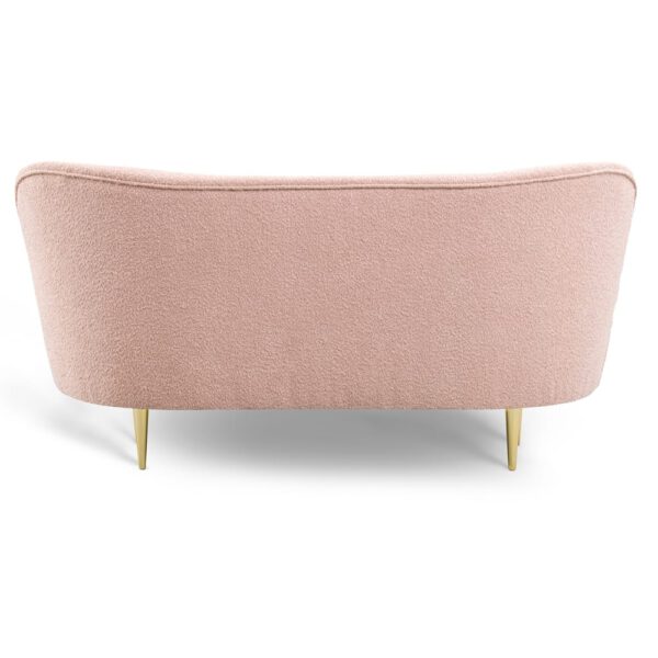 Aldo III pink waiting room sofa on golden legs