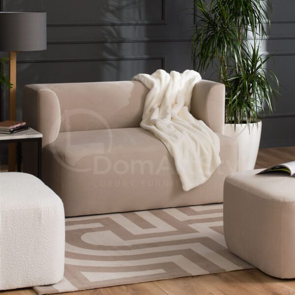 Beżowa sofa w stylu glamour Rollins