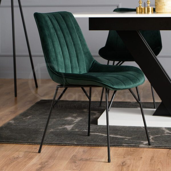 Modern green velor dining chair Rango Spider