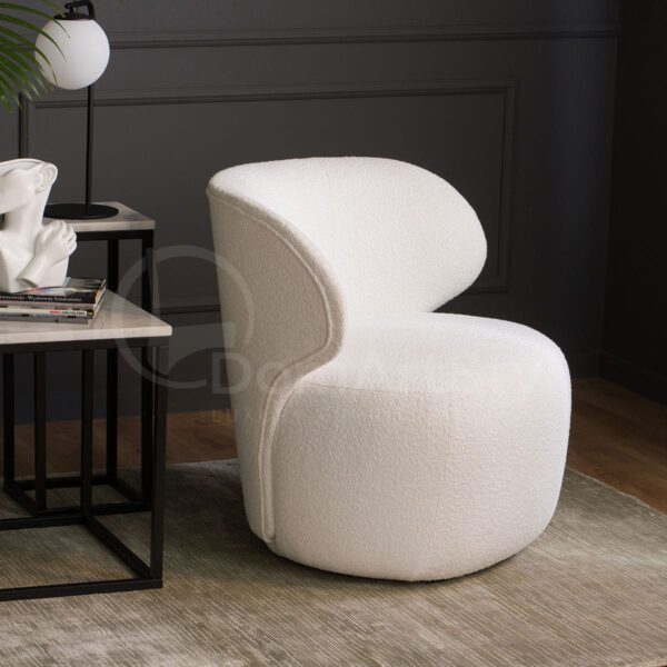 Rebel modern white upholstered armchair