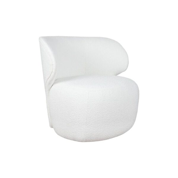 Fotel biały nowoczesny tapicerowany do salonu Rebel