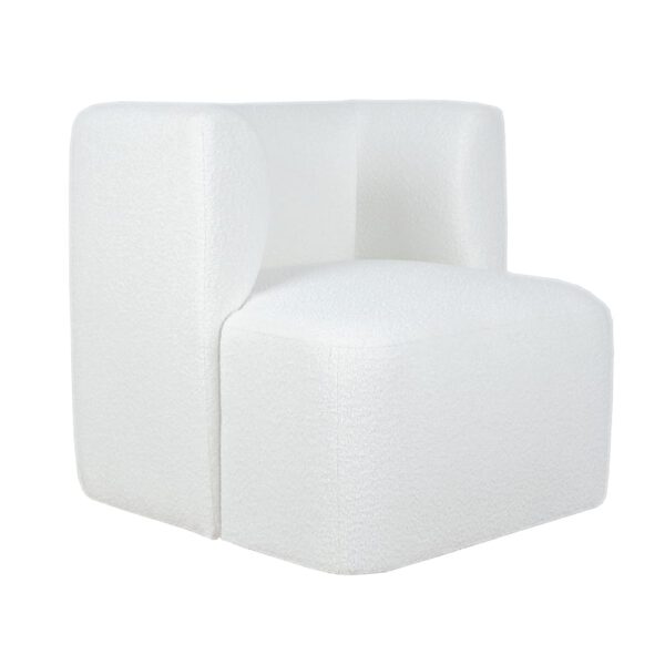 Fotel biały tapicerowany nowoczesny do salonu Rollins