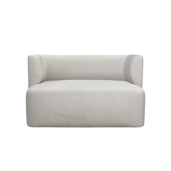 Modern beige velor sofa for Rollins waiting room