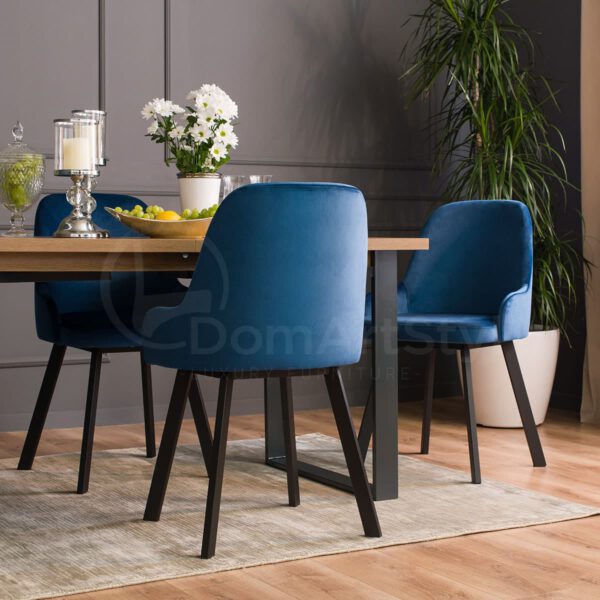 Andy Spark blue velvet dining chairs
