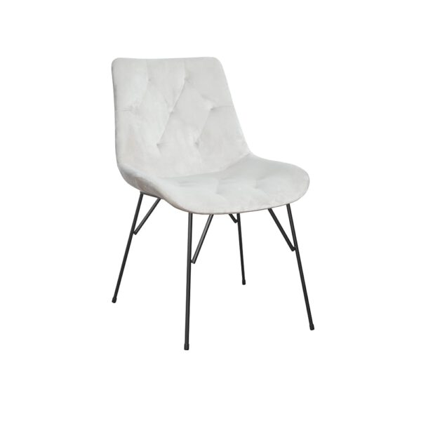 Devi Spider white dining chair with black legs