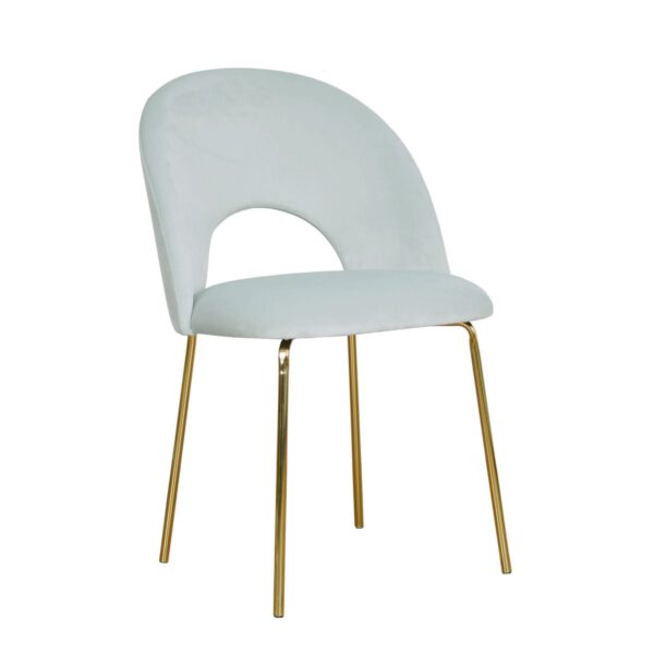 Abisso original gold light gray dining chair with golden legs