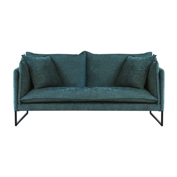 Diana II modern turquoise sofa on metal legs