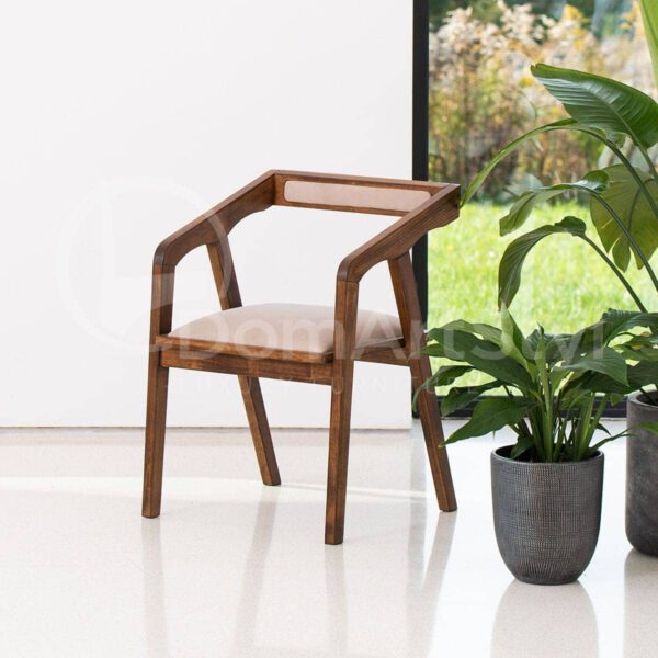 Drewniane krzesło tapicerowane do jadalni Susan