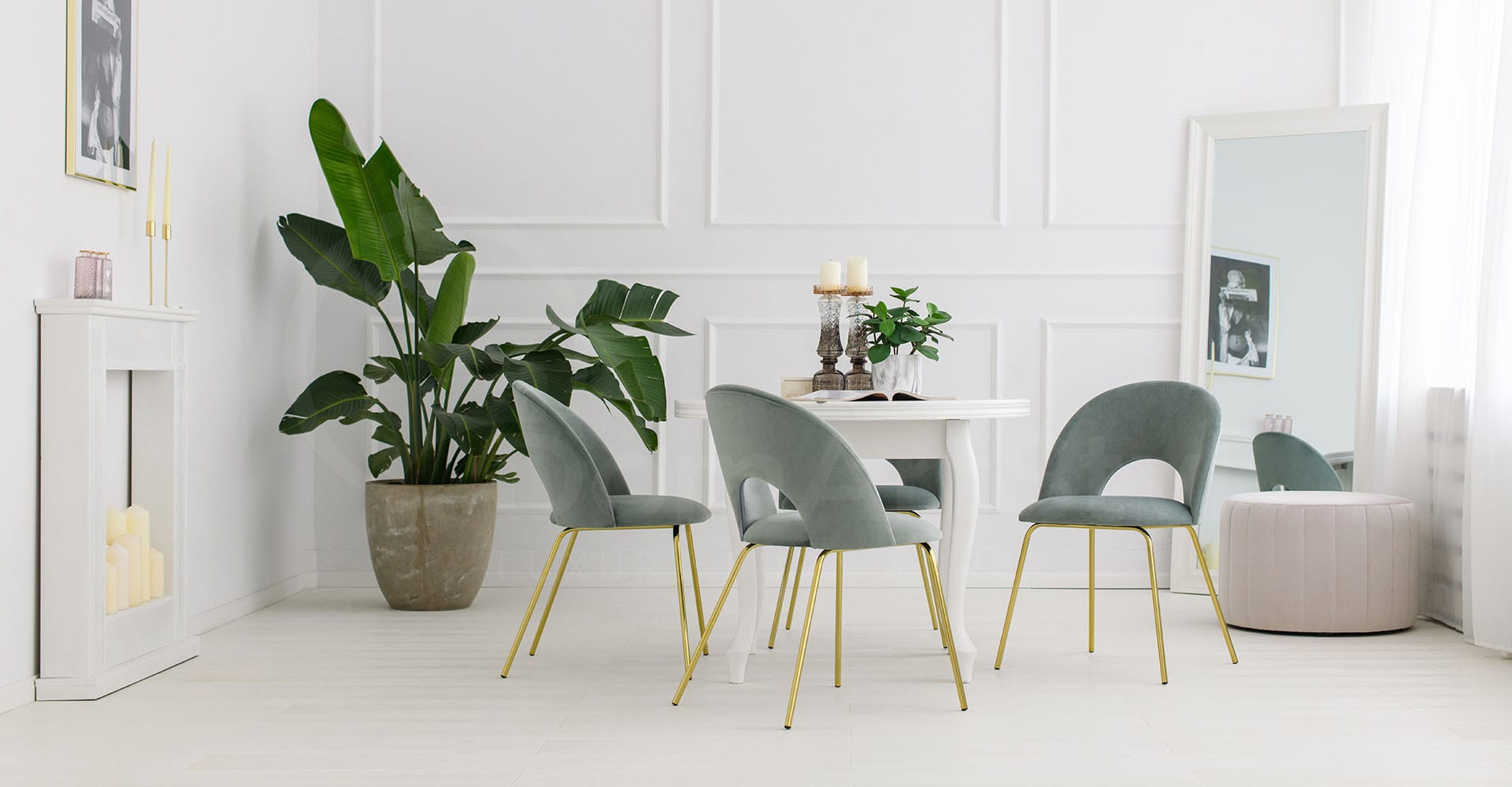 Krzesła tapicerowane do jadalni kuchni lub salonu stylowe i eleganckie