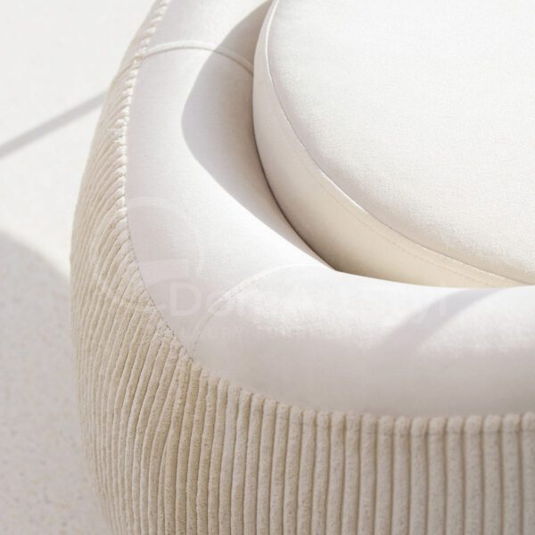 Fotel tapicerowany biały Aruba
