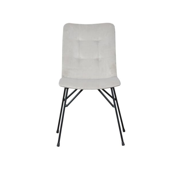 Krzesło szare tapicerowane welurowe do salonu na metalowych nogach Fox Spider