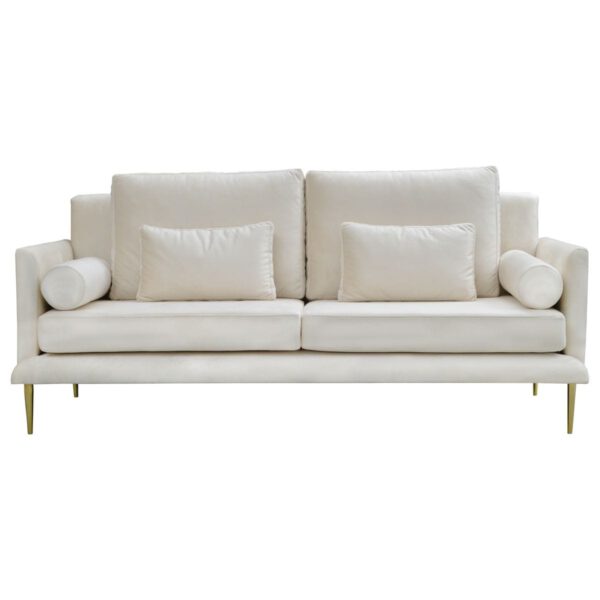 Sofa beżowa nowoczesna na złotych nogach Italia III