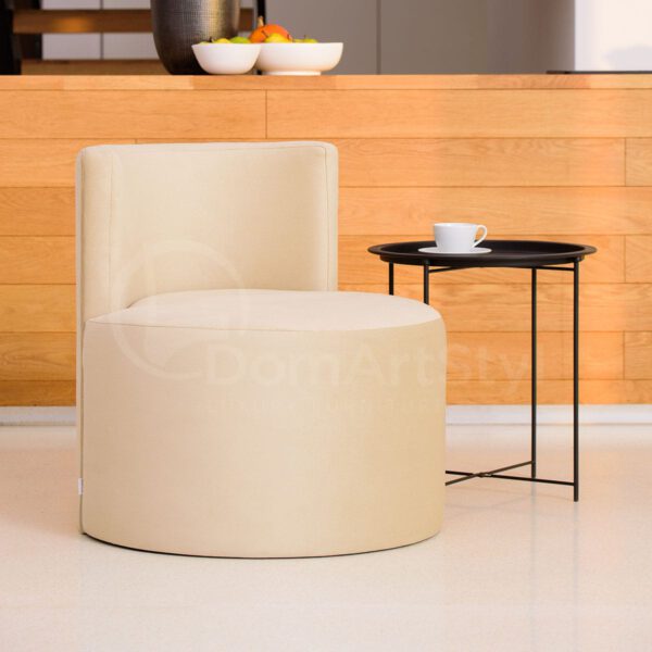 Modern beige upholstered armchair for living room Hans