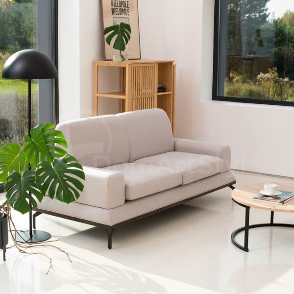 Modern velor sofa for the Bergamo living room