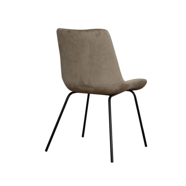 Krzesło beżowe tapicerowane do salonu na metalowych nogach Fibi ideal Black