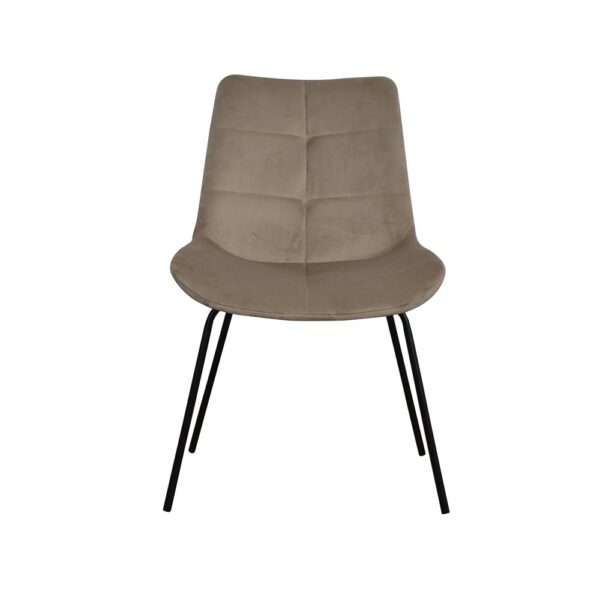 Beige upholstered velor chair for the living room on metal legs Fibi ideal Black
