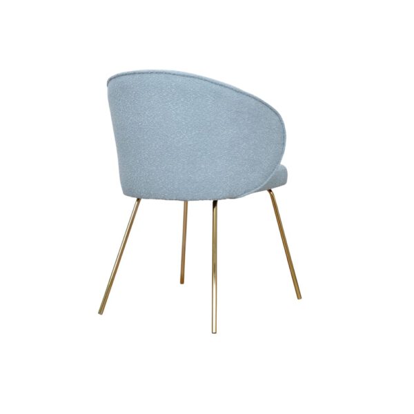Upholstered chair in boucle fabric on altura ideal gold legs
