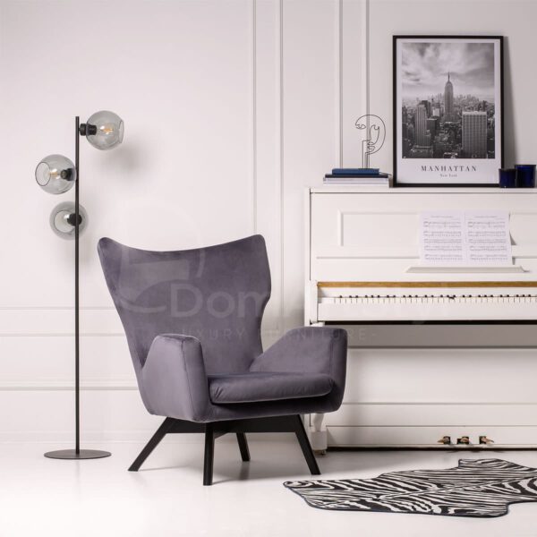 Comfortable gray lounge chair Nero