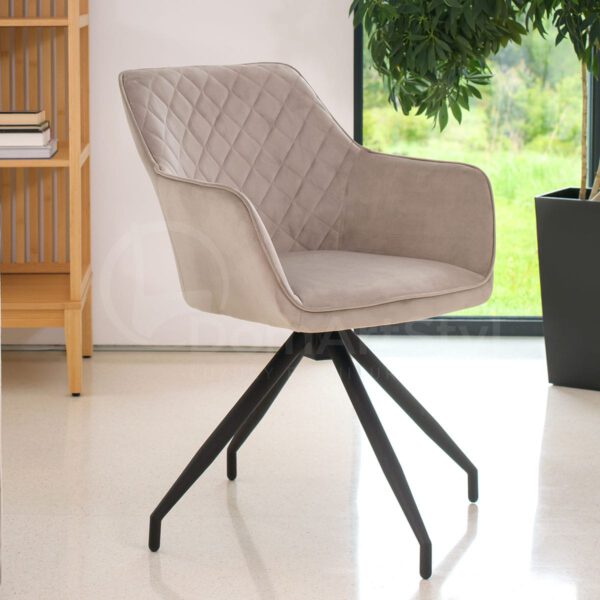Szare krzesło tapicerowane Ascoli